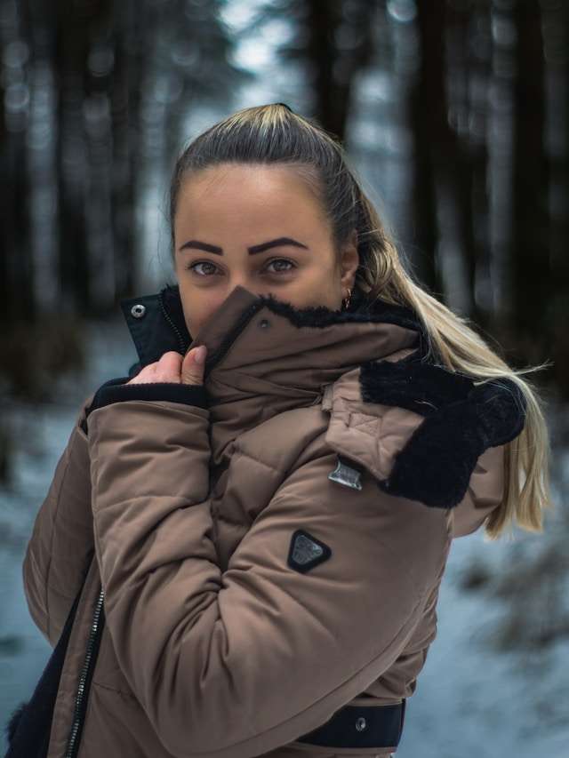 Brown women's winter jacket